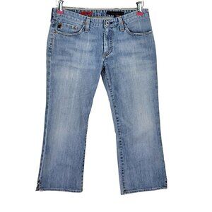 AG Adriano Goldschmied The Saga Capri Jeans Size 29 Light Wash Split Leg 31X22.5